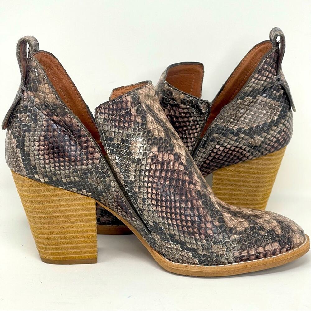 Jeffrey Campbell Snakeskin Open Sided Ankle Boots - image 1